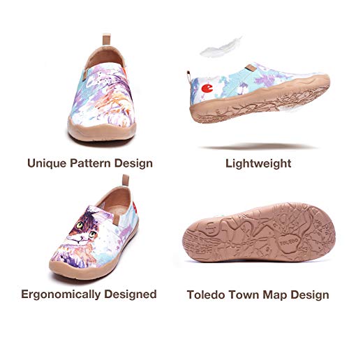 Image of UIN Women's Slip On Shoes Colorful Comfortable Lightweight Art Travel Sneakers Casual Floral Stylish Everyday Loafers