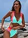 popvil High Waisted Bikini Sets for Women Color Block Two Piece Neon Swimsuits Crisscross Back Bathing Suit 2026