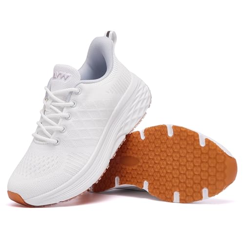 Image of AVW Womens Non Slip Work Shoes Water Resistant Walking Sneakers Food Service Chef Kitchen Shoes