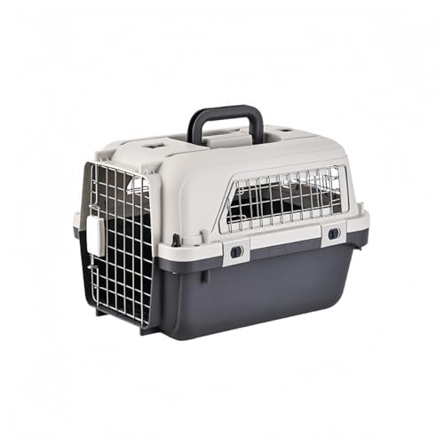 VZXペットキャリーケース 中小型犬猫用 手荷物対応 引き出し式ハンドル 機内持込可能 取り外し可能 通気性メッシュ 防漏れ設計 旅行/動物病院/お出かけ用 (1号箱/鉄製窓/ショルダーストラップ款(5 kg以下ペット用),?ハンギングボウル/尿パッド)