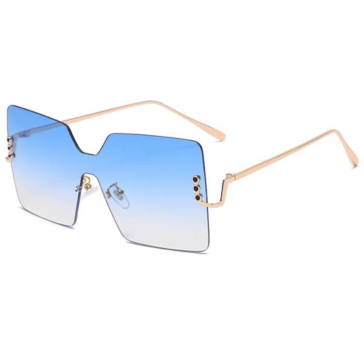 bullabulling Oversized Fashion Square Sunglasses For Women Men UV 400 Protection Gradient Frame