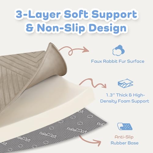 Image of Baby Play Mat for Floor 1.3 inch Thick Foam Padded Area Rug 79 inchx 158 inch (Brown)