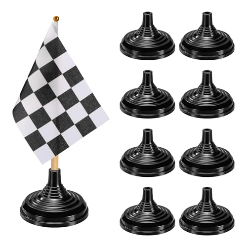 Base miniature pour drapeau rond noir lot de 48 supports de table - 2