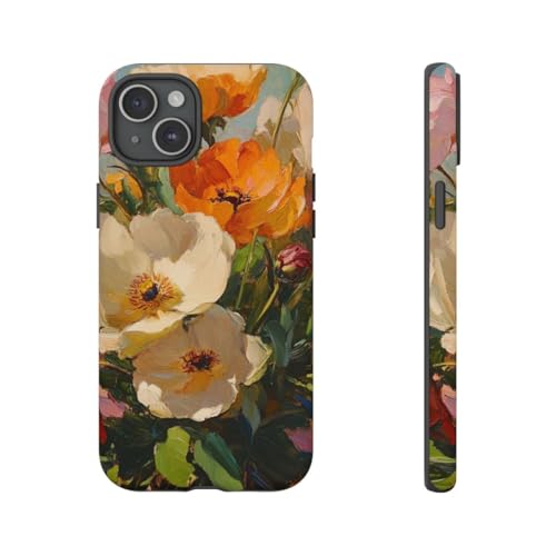 Coque iPhone 15 Plus rigide protégez votre mobile avec l'art floral