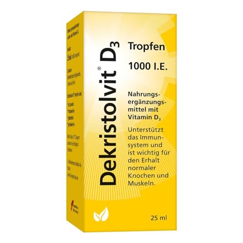 Dekristolvit D3 1000 I.E. Tropfen, 25 ml Unterstützt das Immunsystem und ist wichtig für den Erhalt normaler Knochen und Muskeln.
