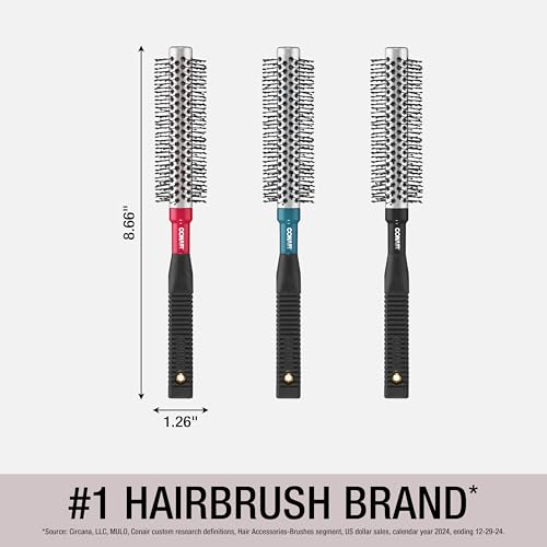 Conair Style & Volumize Metal Round hair brush - Blow Drying brush - Hairbrush for Short Hair Length - Color at random -1 Count - image 4