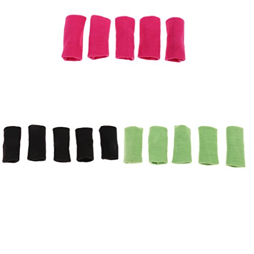 Tongina 5pcs Elástico Dedo Protetor Mangas Suporte Guardas Para Tênis De Basquete - Preto