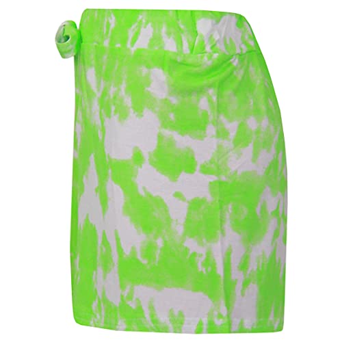 Conjunto tie dye verde neón de moda playera con tejido elástico transpirable infantil 6