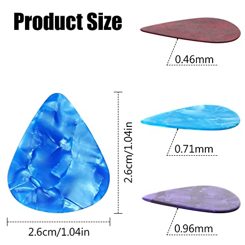 120 Pcs Guitar Picks Variety Pack 3 Thickness Of Thin, Medium And Thick Color Celluloid, Which Is Suitable For Acoustic Guitar, Bass Guitar, Eelectric Guitar (Random Color) #TOP1