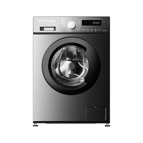 Advancetech America 7KG Front Load Washing Machine, 1200 RPM BLDC Inverter Motor, 12 Wash Programs, Quick Wash, LED Display, Steam Wash, Inox Finish, Energy Efficient – 220V-240V