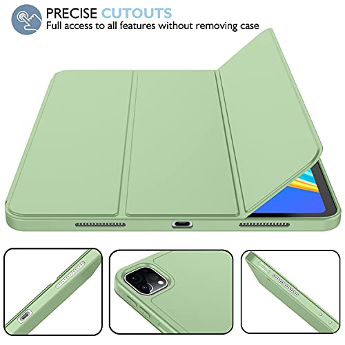 Imieet New Ipad Pro 12.9 Case 2022(6Th Gen)/2021(5Th Gen) With Pencil Holder [Support Ipad 2Nd Pencil Charging/Pair],Trifold Stand Smart Case With Soft Tpu Back,Auto Wake/Sleep(Matcha Green) #TOP4