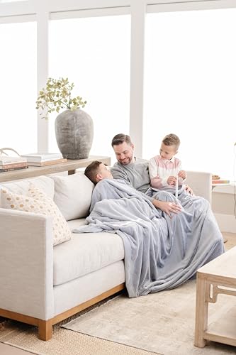 Image of SARANONI Oversized Luxury Blanket | Breathable Super Soft, Lush, Plush Comfy Blankets for Adults | Storm Cloud - X-Large 60 inch x 80 inch
