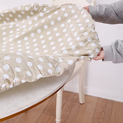 Walrus Round Vinyl Fitted Tablecloth with Flannel Backing Elastic Edge Design Table Cover Waterproof Oil-Proof PVC Table Cloth Stain-Resistant Best for 45"-56" Round by Walrus - Image 3