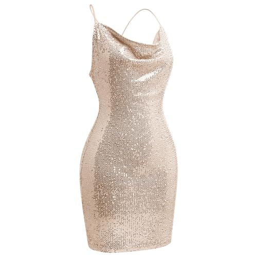 Robe moulante paillettes col bénitier mini robe cocktail dos nu - 4