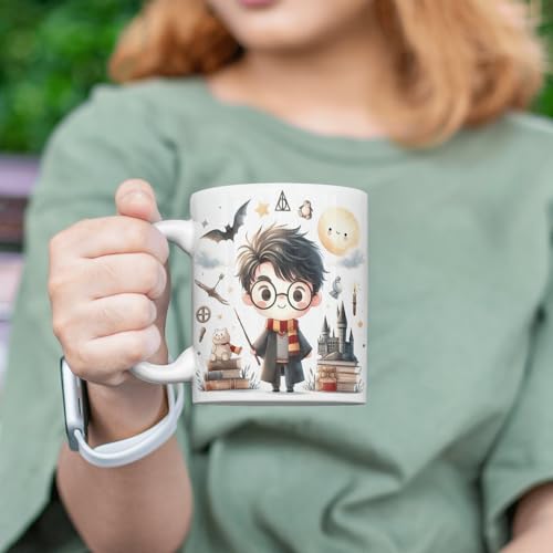 Image of Half Engineer Gifts - HE Herry Potter Design Coffee Mug 325ml with Fridge Magnet | Birthday Return Gift | For Brother Sister Friends Kids | Rakshabandhan, Christmas, Diwali, New Year | Home Office