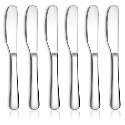 HOMQUEN Stainless Steel Butter Knife, Butter Spreader, Butter Knives, Butter Spreader Knife for Kitchen Restaurant Party, Kitchen Gadgets, Set of 6 by HOMQUEN - Used condition - US$5.77