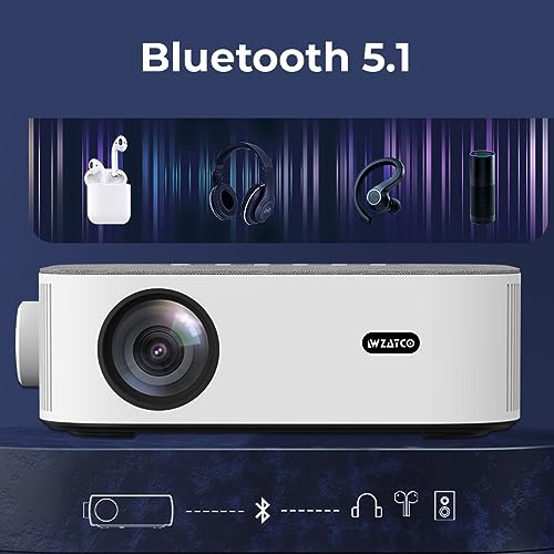 Image of WZATCO Alpha 1 Native 1080P Full HD 4K HDR | (Brightest 9600 lm, 840 ANSI) 6D Correction | Electronic Focus | Android 9, Certified Dolby, WiFi 6, BT 5.1 | Projector for Home, Outdoor, Office