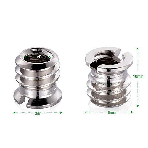 CKANDAY 16-Piece Camera Adapter Set: 1/4" to 3/8" Screw Converters, Black & Silver, Black, Silver, 1/4 inch, 3/8 inch - Image 2