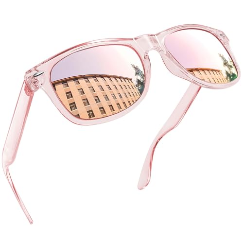 Lista de Mujer con Lentes de esta semana. 49 Joopin Lentes de Sol Hombre y Mujer Polarizados Cuadrados Unisex Anteojos Clásicos UV400 Protección Sunglasses Women Man Dama Gafas Transparentes Rosa Espejado