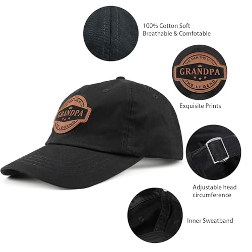 Image of Grandpa Hats for Men, Birthday Gifts for Grandpa, Gift from Grandkids, Funny Trucker Hat Baseball Cap