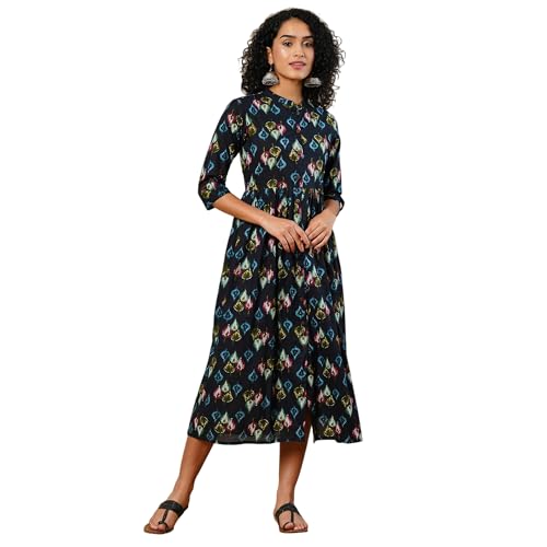 Image of Globus Women Ethnic Dress (GS557388 Black S)
