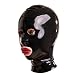 EXLATEX Latex Rubber Mask Hood with Eye Mouth and Nostril Holes (Medium,Black)