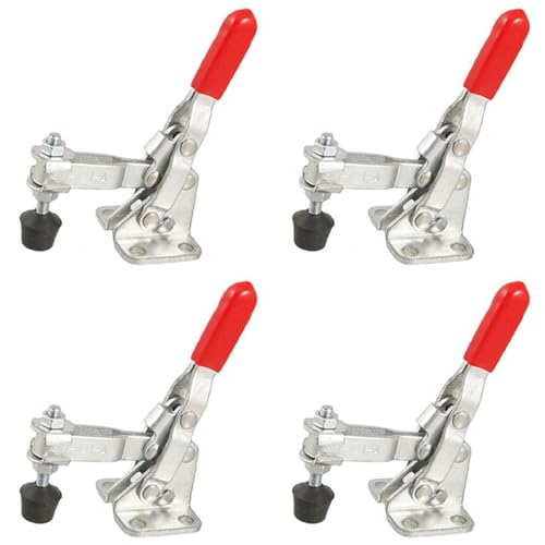 ISTOVO 4X Abrazadera de Palanca Vertical 101A 50Kg 110 Lbs Capacidad de Soporte Manejar Recto Rojo