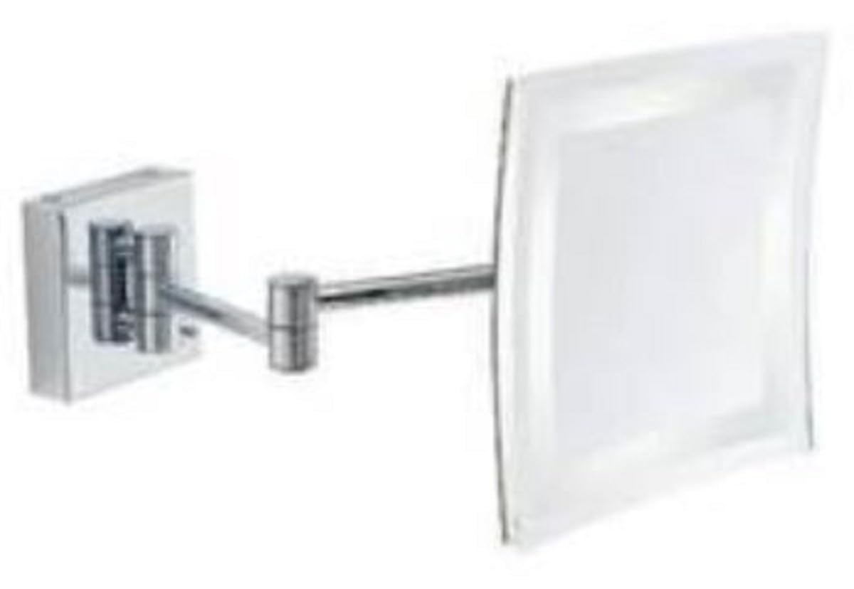Casa Padrino Luksusowe lustro kosmetyczne LED, 22 x 39 x wys. 22 cm, regulowane kosmetyczne lusterko ścienne, chromowane lusterko do makijażu łazienkowego, luksusowe akcesoria łazienkowe