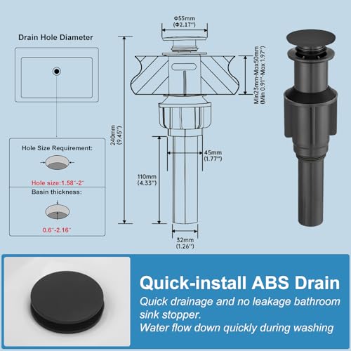 RUMOSE Tall Matte Black Bathroom Faucet Modern Single Handle 1 Hole Bathroom Vessel Sink Faucet Wate