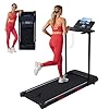 Walking Pad with Handle Bar, 3.5HP Electric Portable Walking Pad Treadmill with Handles, 0.6-10MPH Running Treadmill with Handles for Home Small, Big Screen, 400LBS Capacity
