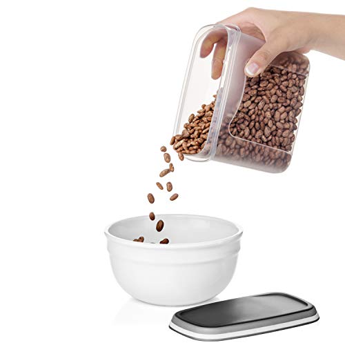 LARGEST Set of 52 Pc Food Storage Containers (26 Container Set) Shazo Airtight Dry Food Space Saver w Interchangeable Lid, 14 Measuring Cups + Spoons, Labels + Marker - One Lid Fits All - Reusable