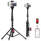 Selfie Stick Tripod, 59' All-in-One Extendable Portable Bluetooth Selfie Sticks Phone Tripods Compatible with iPhone 11 11 pro Xs Max Xr X 8Plus 7, Galaxy S10+ S9 S8 and Digital Cameras, Lightweight
