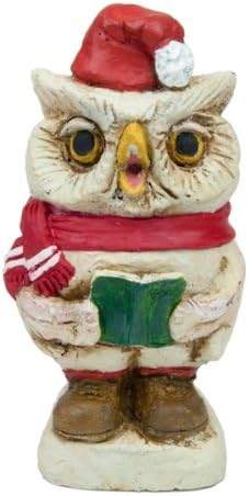 The Stone Bunny CHR-0956-0106 Resin Caroling Hooter Trip Outdoor Statue, 7-Inch, White