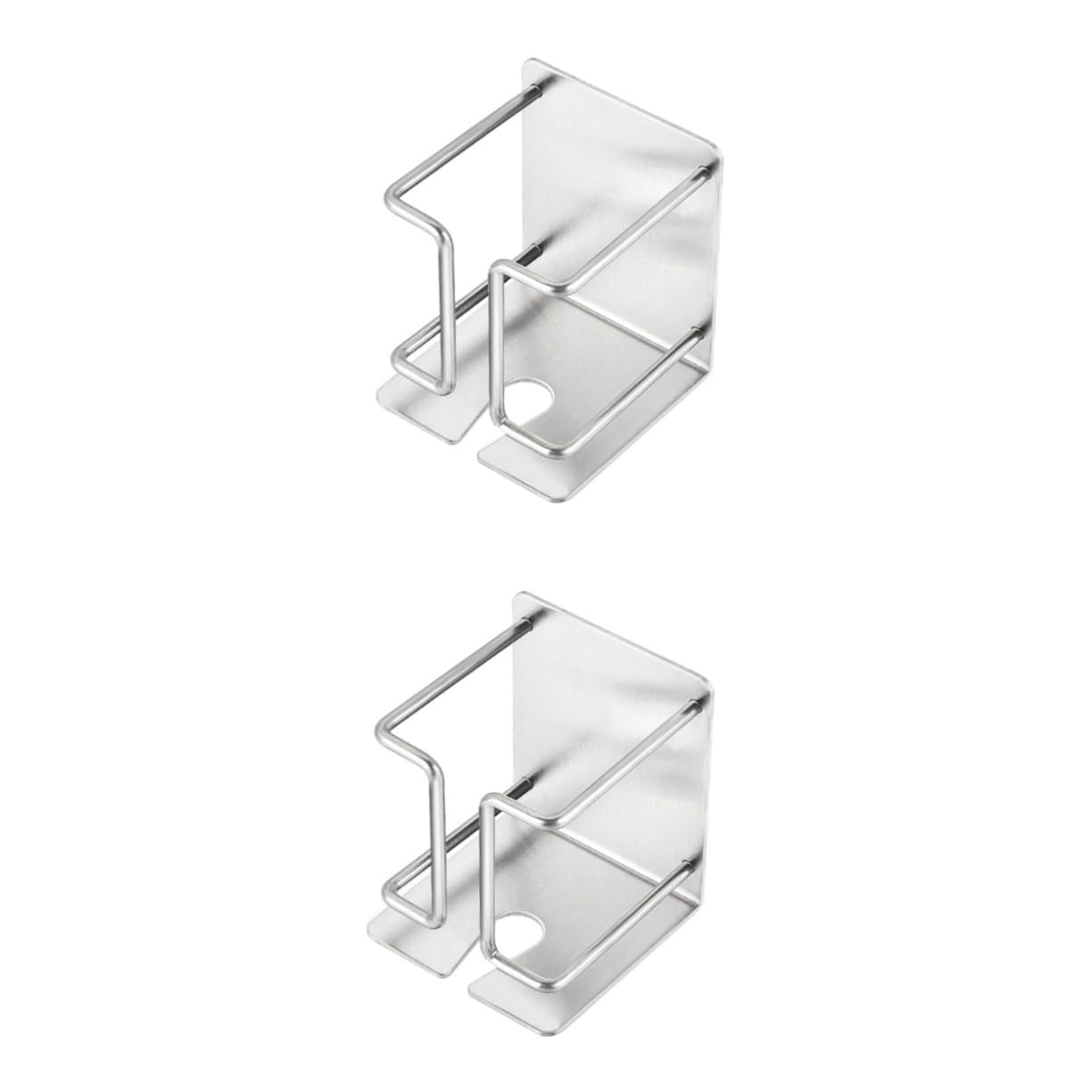 NOLITOY 2pcs Electric Razor Holder Stand Metal Adhesive Shower Razor Brush Organizer Bathroom Hardware Set Chrome