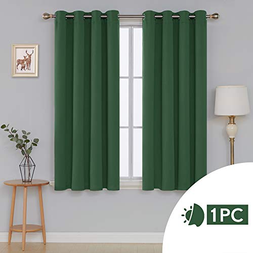 Deconovo Solid Blackout Curtain Eyelet Thermal Insulated Ring Top Curtain for Bedroom 52"x 54" Dark Forest 1 Panel - Image 2