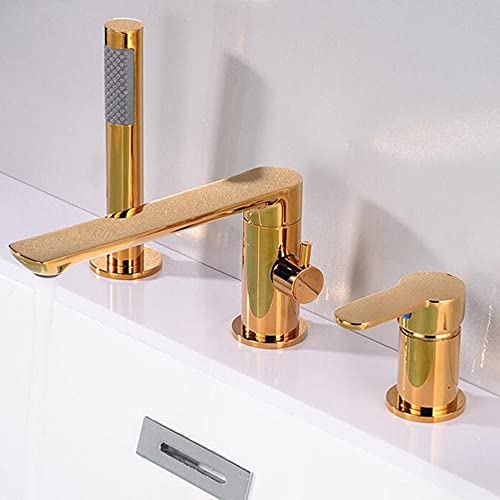 Mitigeur de lavabo 3 trous eau chaude et froide avec robinet rotatif noir