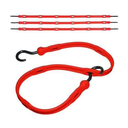 The Perfect Bungee, Adjust A Strap (4 Pack) - Premium Usa Made Adjustable Bungee Cords With Hooks (36 Inch) - Heavy Duty, Durable, All Weather, Up To 2X Stretch - Ideal For Garage And Outdoors - Red #TOP22