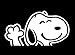 Snoopy Waving Hi Car Window Vinyl Decal Sticker | 6 X 3.2 In CCI198