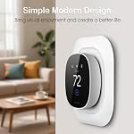CaseBot Plaque murale pour neuf 2025 ecobee Smart Thermostat Thermostat essentiel, pratique et élégant porte-couverture de support (blanc) . Kit de garniture pratique, installation facile, couvercle en polycarbonate durable, design élégant, cache les trous et les marques, pour Ho