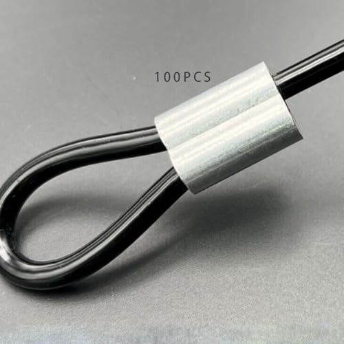 Gralara Conjunto de 100 mangas de alumínio para fixação de corda de fio, M1