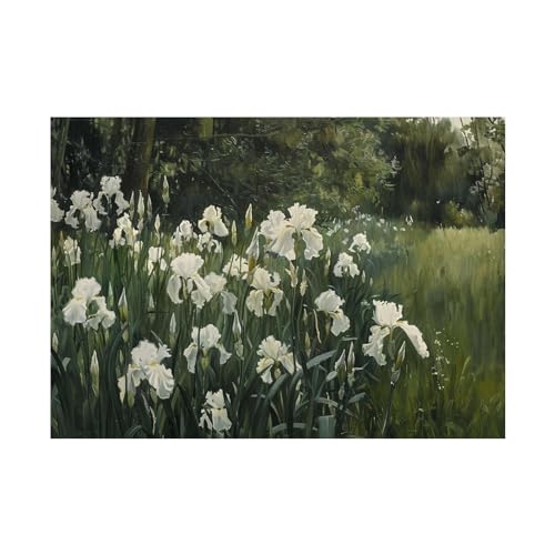 Peinture de fleurs sur toile WODJEM 70x100cm pour habiller un mur vide
