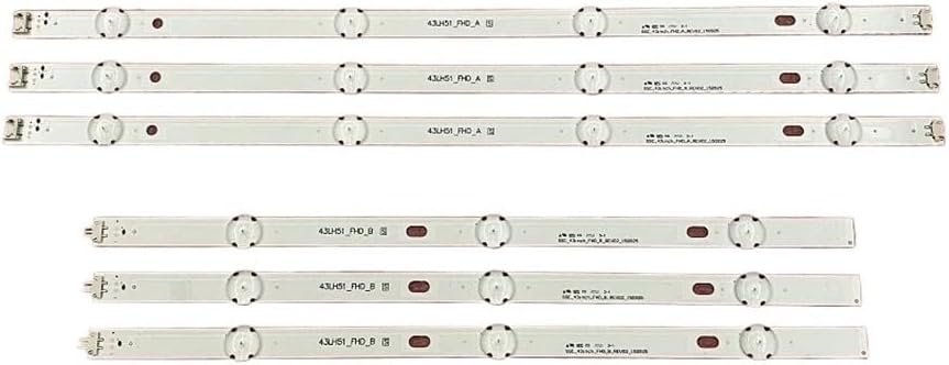 Strip(6) Compatible with 43" TV 43LH513V 43LF510V 43LF5100 43LH5100 43LH595V 43LJ515V 43LH520V 43LH511T 43LH570V 43LH590V 43LJ594V Spare Parts(6pcs Set 1 TV)