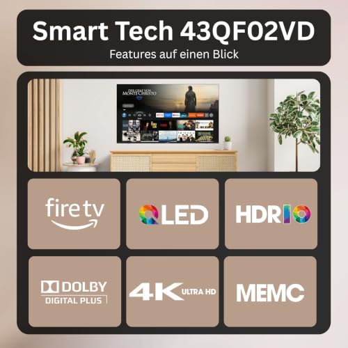 Smart Tech 43QF02VD QLED Fernseher 43 Zoll Smart TV 4K UHD Amazon Fire TV – Ansicht 5