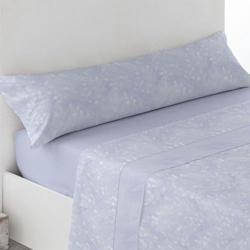 GREATOYAR Juego de Sábanas Pirinero, Juego de Sábanas Térmicas, Sábanas de Invierno, Tejido Pirineo, Set Sábanas de 3 Piezas, 1 Bajera + 1 Encimera + 1 Funda de Almohada, Cama 135cm, Bardos Azul