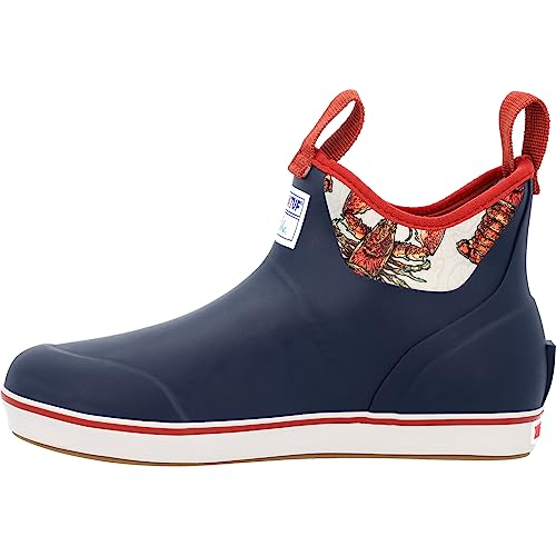 Image of XTRATUF Wmn Blu 6 inch Lobste, Color: Navy /Lobster Print, Size: 9 (XWAB-9LOB-090)