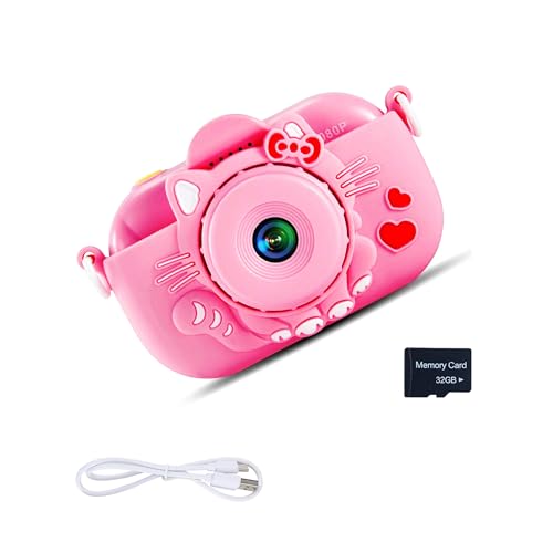 Kids Toy Camera, for Boys Girls Age 3-8, Digital Video Camera with Stickers, Cute Case and 32GB SD Card