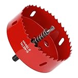 QWORK® 100 mm Hole saw, M42 HSS hole saw bit, drilling tool kit round drill for aluminum, iron and wood