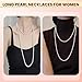 Srazeyo 150cm Long Fake Pearl Necklace-8mm Layered Plastic Pearl Choker for Women, Versatile Costume Jewelry Necklace for Fashion & Parties
