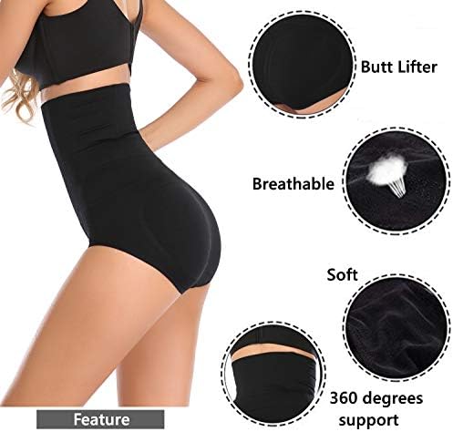 Lilvigor Firm Tummy Control Panties Butt Lifter Knickers Women's High Waist Underwear Briefs Shaping Girdle Thong Seamless Shapewear Body Shaper Waist Trainer Black Beige