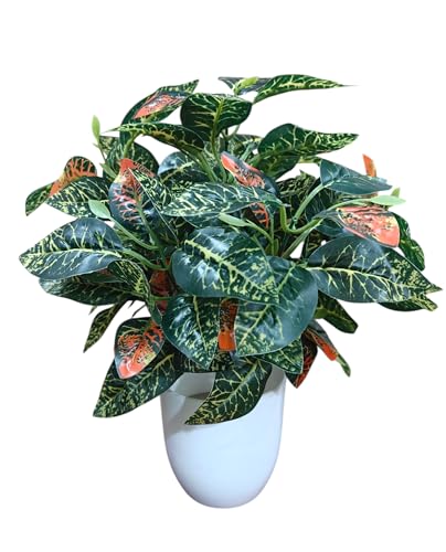 Image of Artificial Money Plant /Tree with Pot, Green-Red | Natural Looking, Ornamental Plant, Interior Decor, Home /Shop /Office Decor